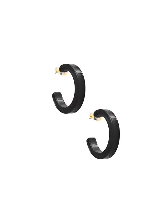 Mini Makayla Hoop Earrings Black