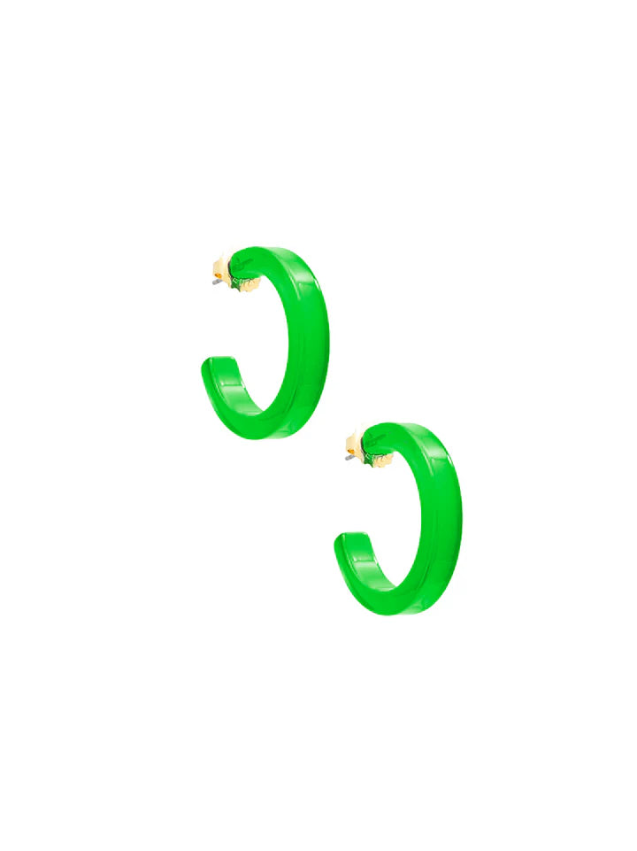 Mini Makayla Hoop Earrings Green