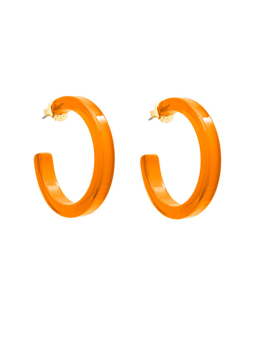 Makayla Hoop Earrings Bright Orange