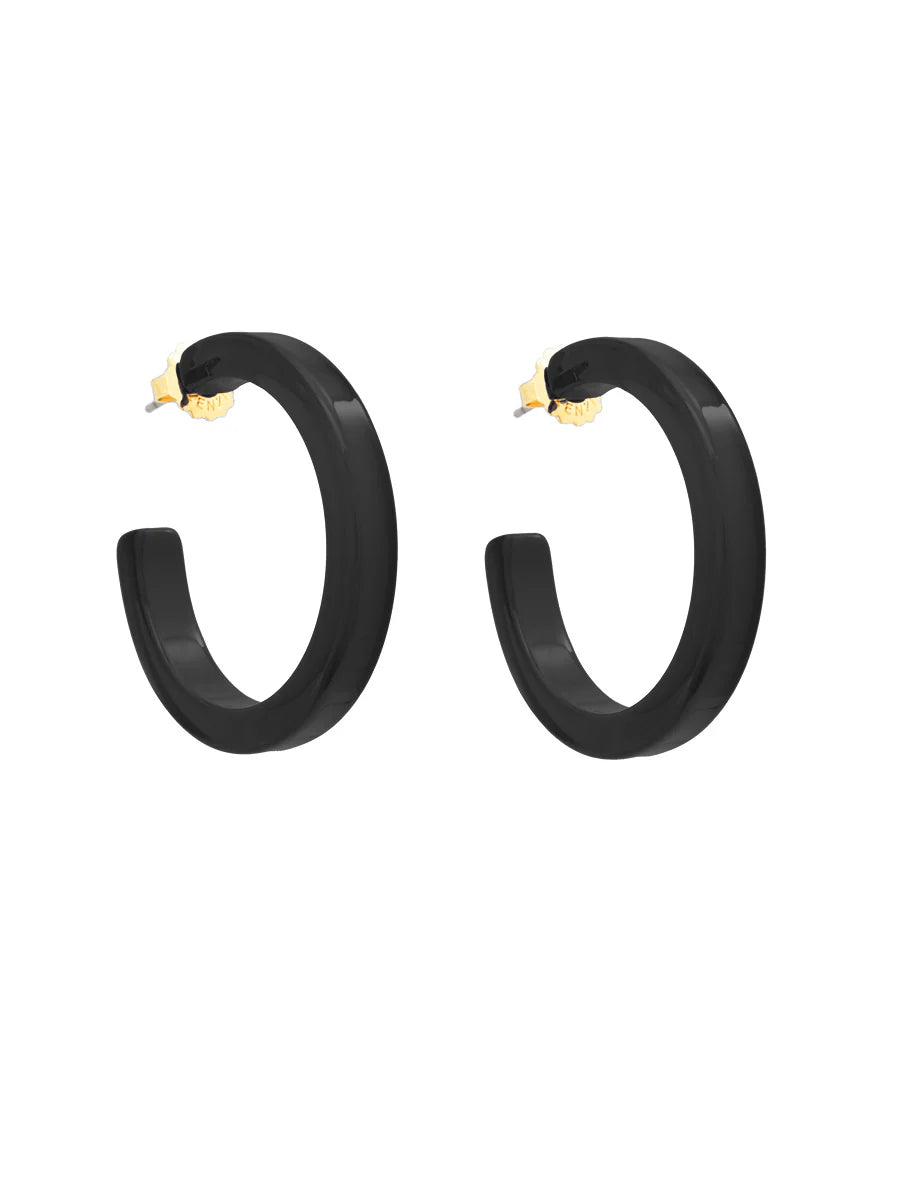 Makayla Hoop Earrings Black