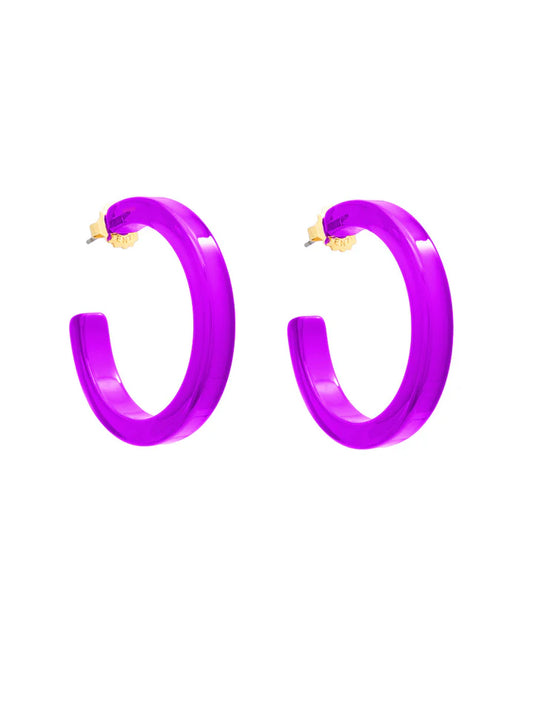 Makayla Hoop Earrings Purple