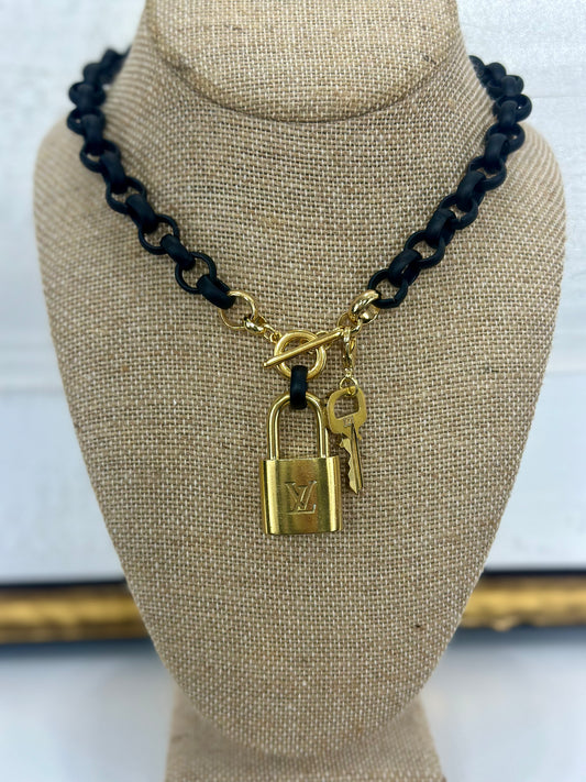 Vintage Louis Vuitton Necklace Matte Black