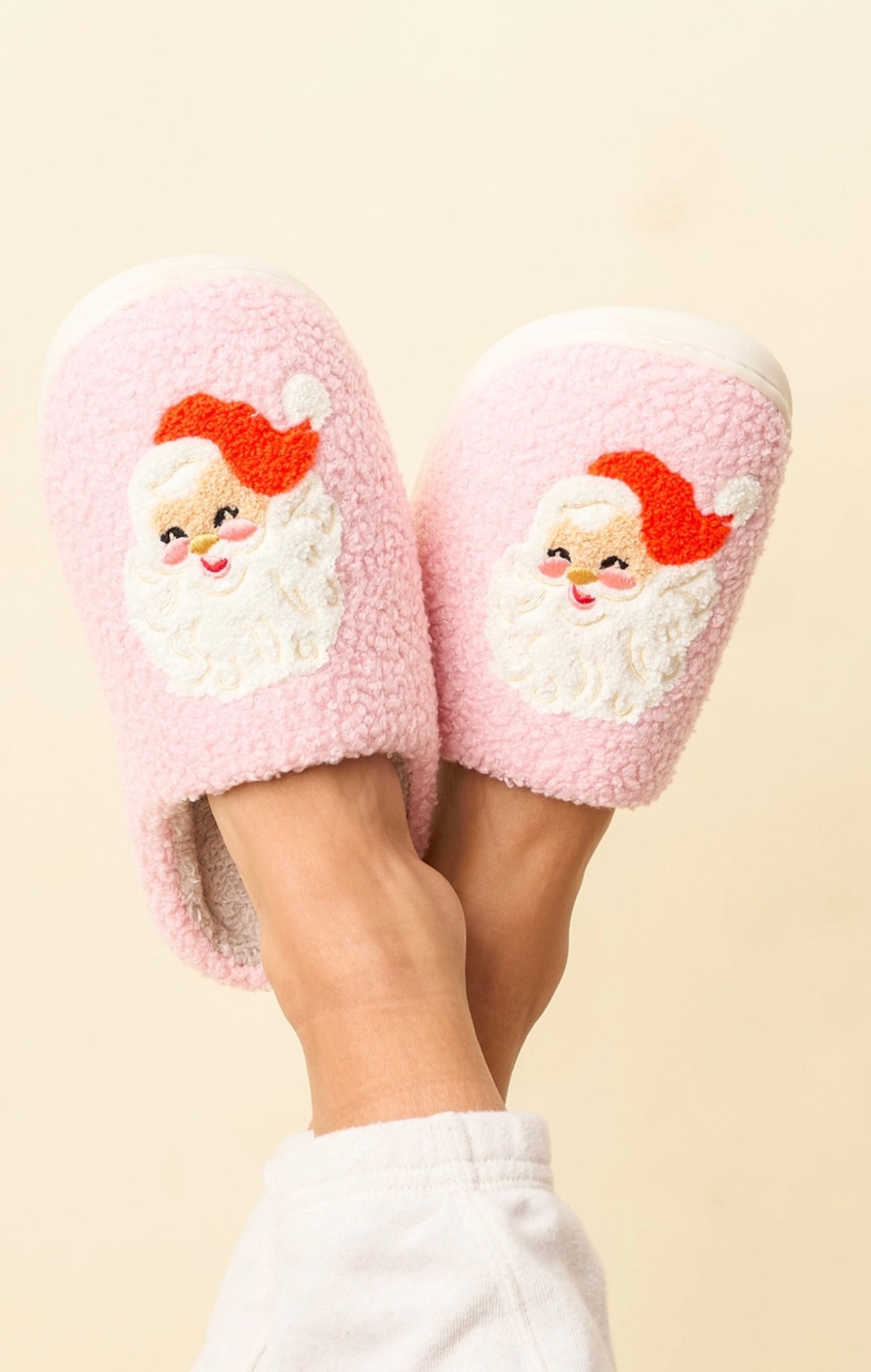 Fuzzy Santa Slippers