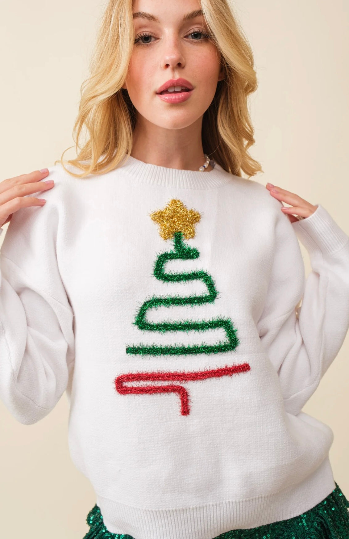 Christmas Tree Sweater White