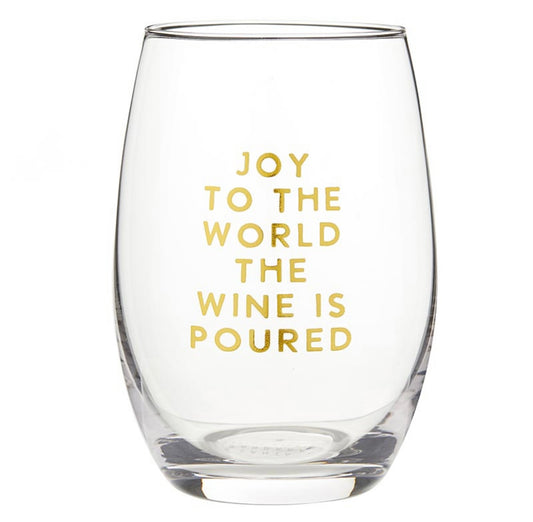 Joy to the World Wine Glass