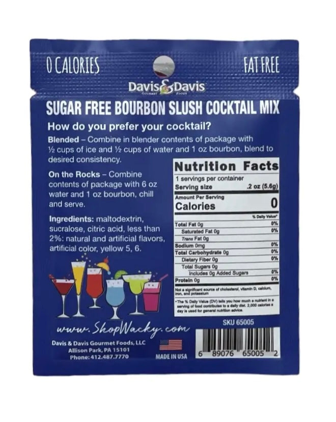 Sugar Free Bourbon Slush Single Mix