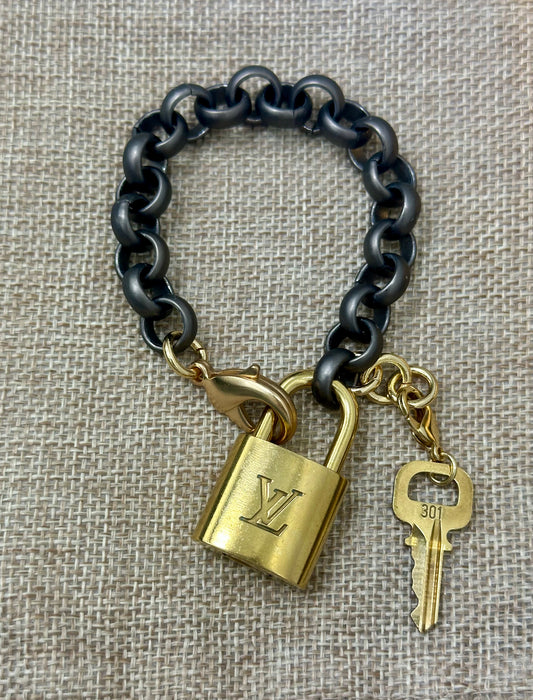 Vintage Louis Vuitton Rolo Bracelet Gunmetal