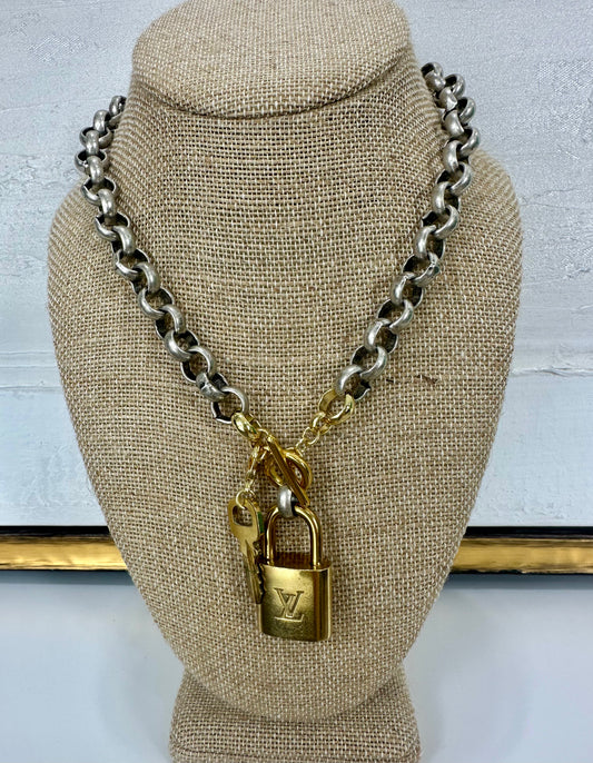 Vintage Louis Vuitton Necklace Antique Silver