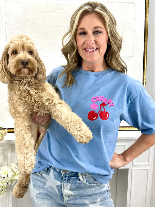 Mon Cherry T-Shirt Blue