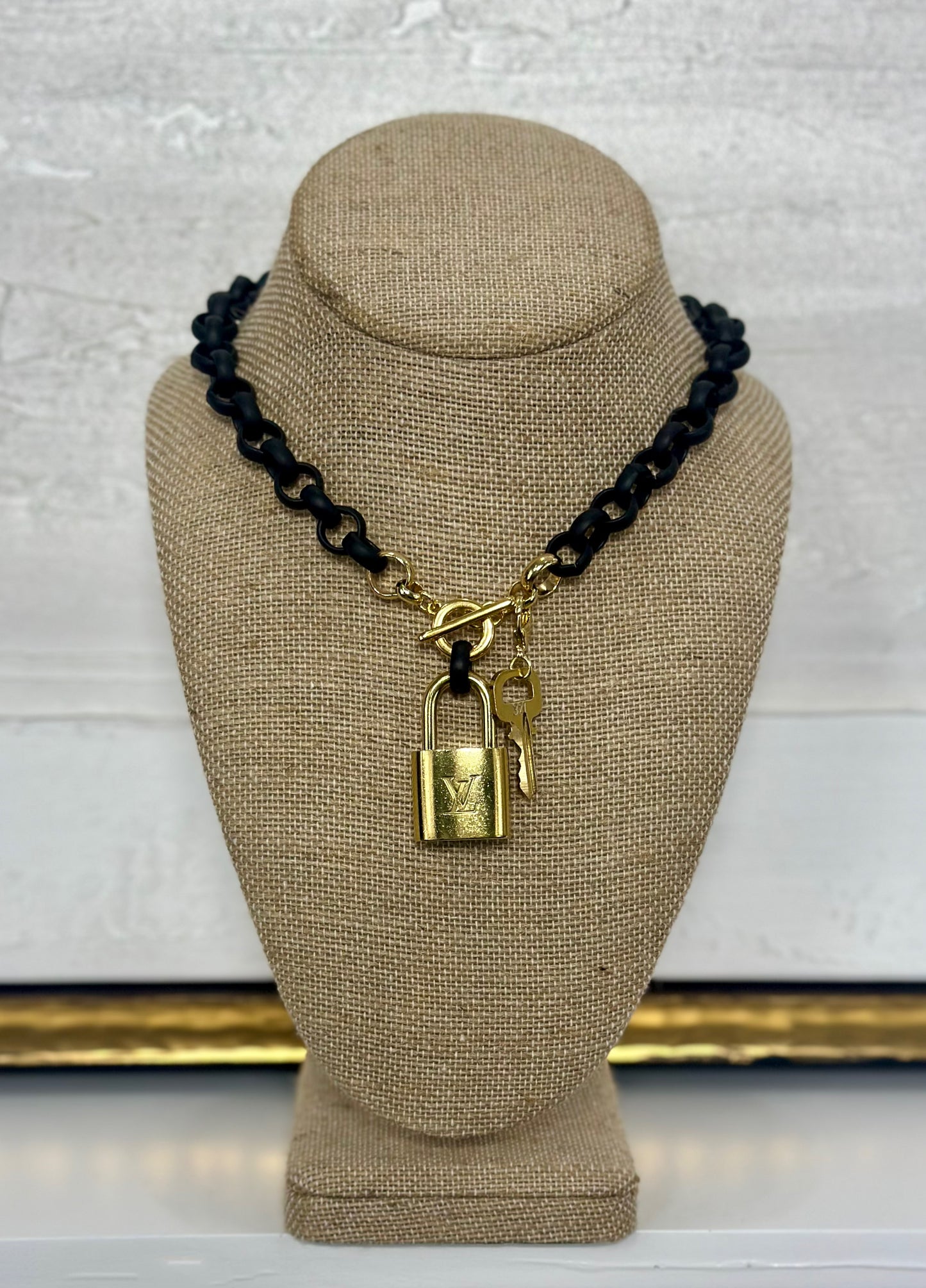 Vintage Louis Vuitton Necklace Matte Black