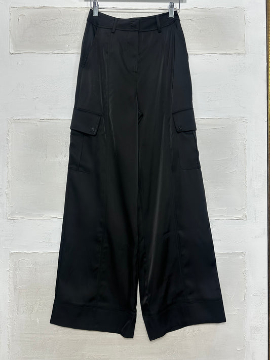 Roxanna Satin Pants Black
