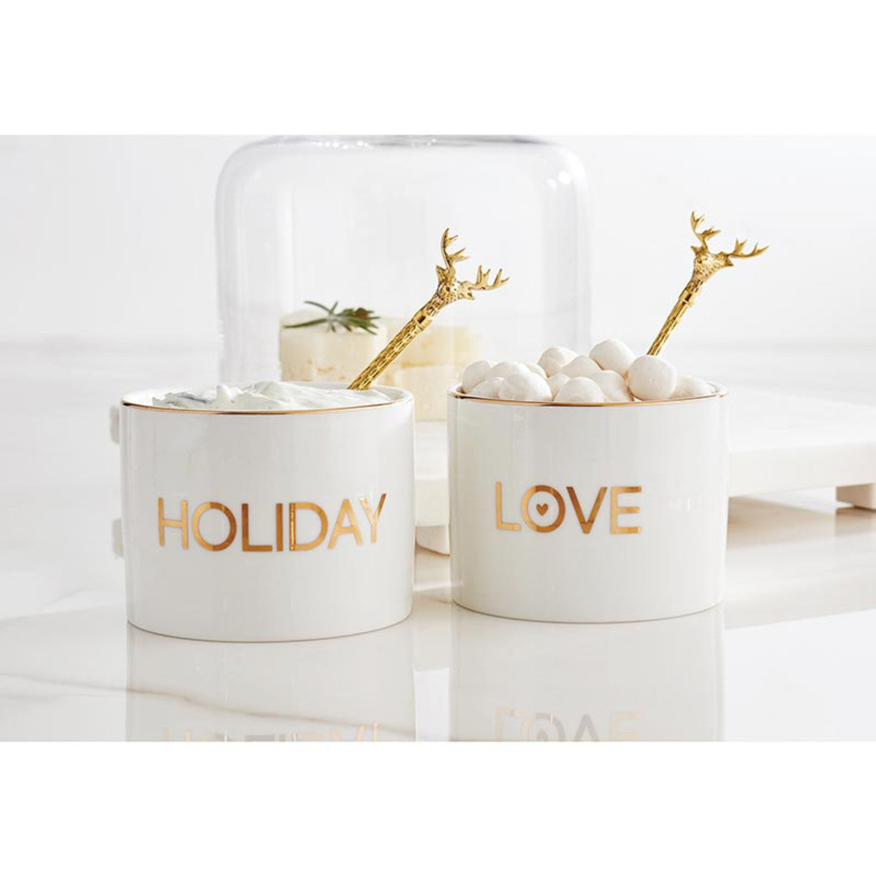 Holiday Dip Bowl Set Gold