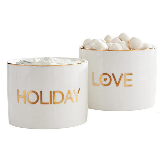 Holiday Dip Bowl Set Gold