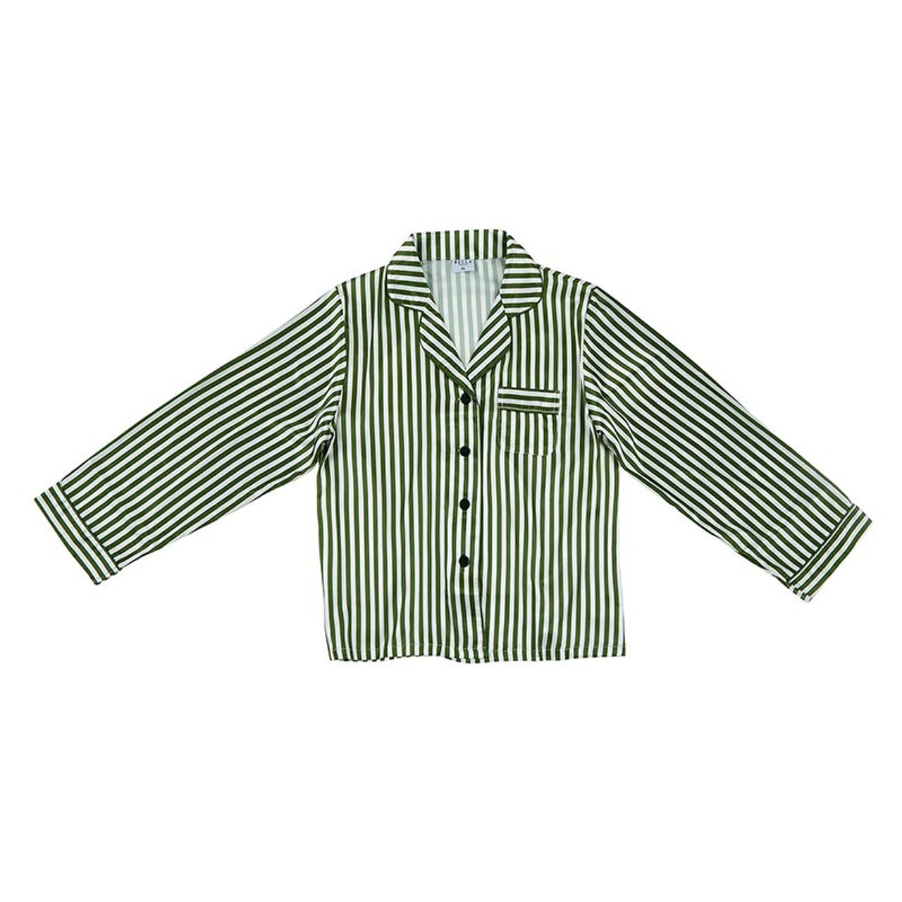 Satin Pajamas Green Stripe