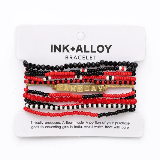 Gameday 11 Bracelet Stack Red and Black