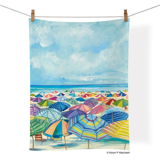 Umbrella Beach Tea Towel
