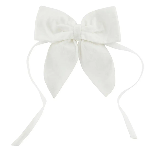 Velvet Bow Napkin Ties White