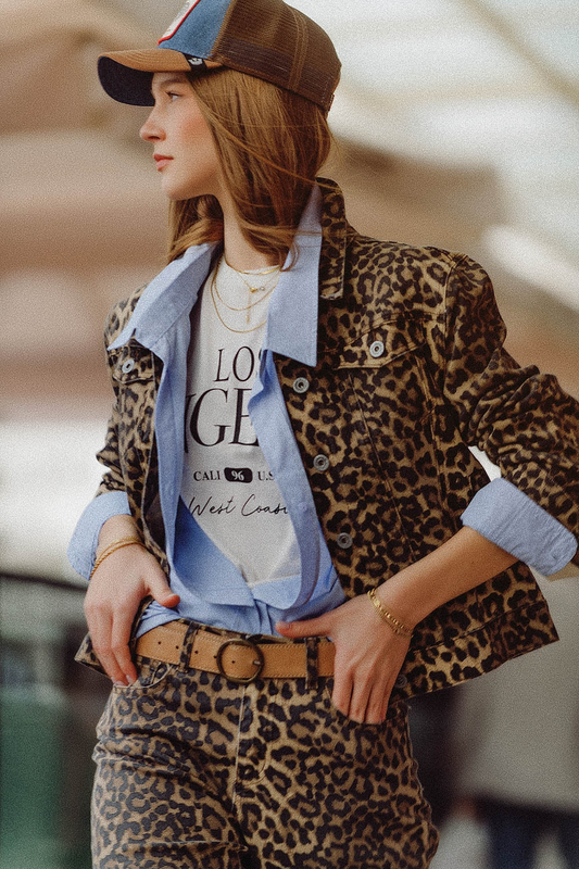 Leopard Denim Jacket