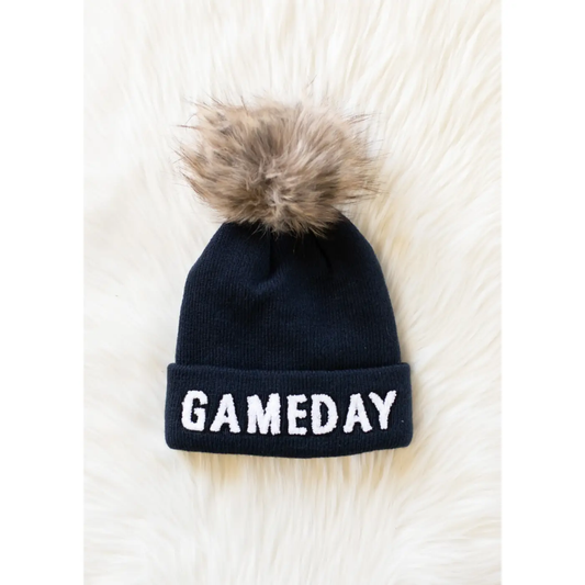Game Day Pom Hat Navy