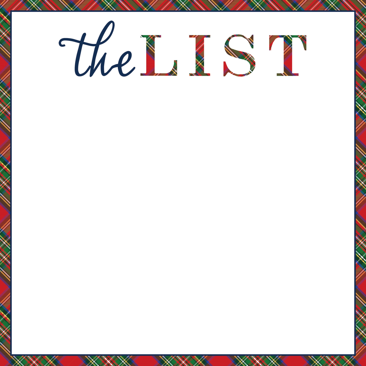 The List SLAB Notepad Tartan