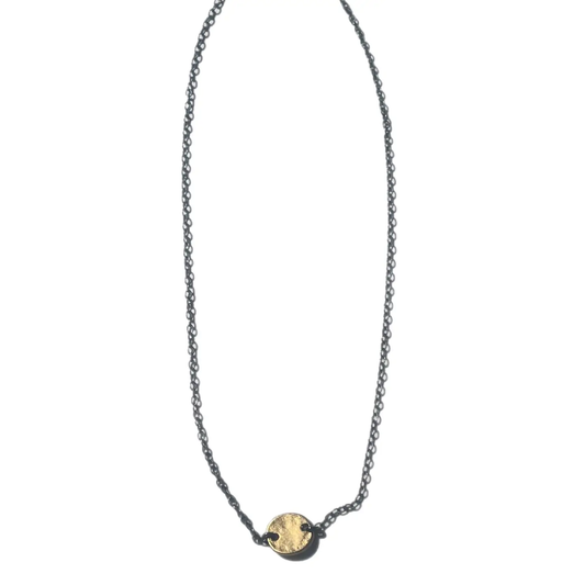 Bev Necklace 14" Gold with Sterling