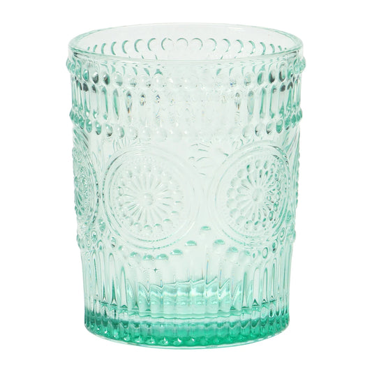 Embossed Drinking Glass Green