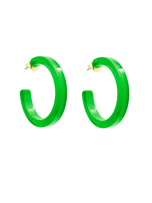 Makayla Hoop Earrings Green