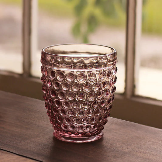 Hobnail Double Old Fashioned Glasses by Beatriz Ball Set of 4 Light Purple