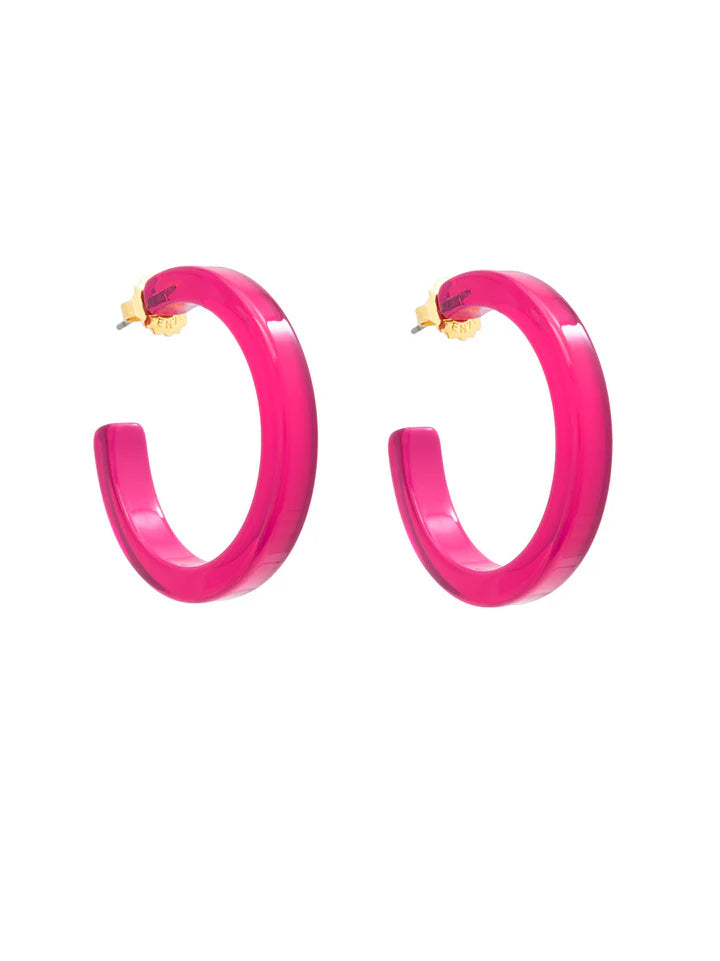 Makayla Hoop Earrings Hot Pink