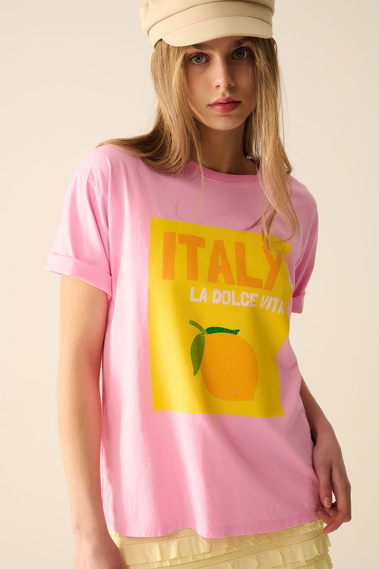 Italy T-Shirt Pink