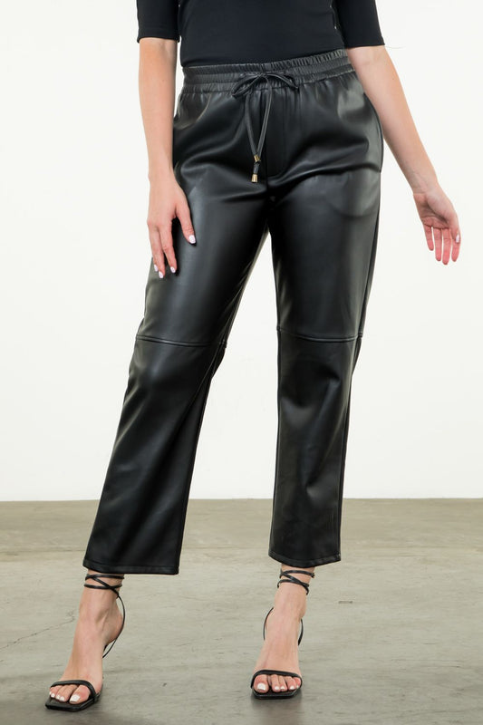 Stacey Leather Joggers