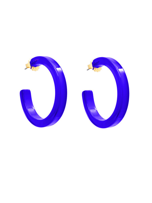 Makayla Hoop Earrings Cobalt Blue