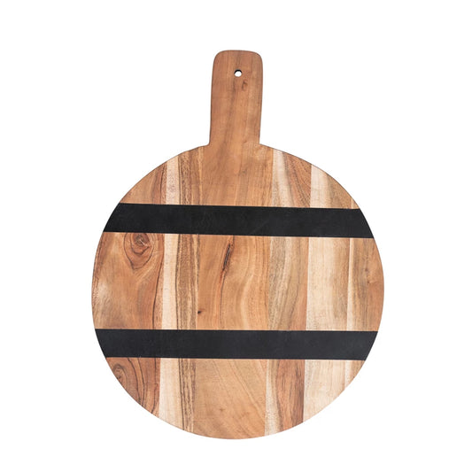 Mango Wood Cheese Board with Stripes