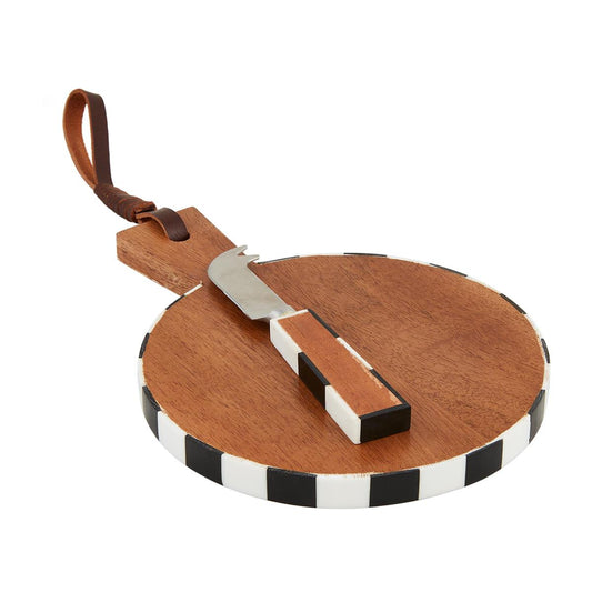 Mini Cutting Board Checkered Round