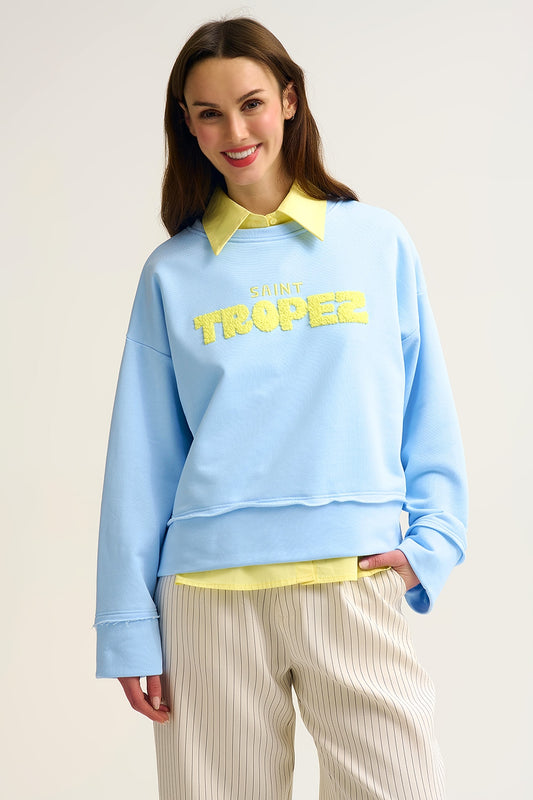 Saint Tropez Sweatshirt Baby Blue