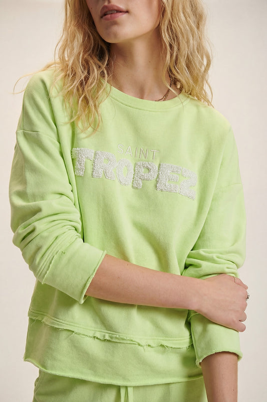Saint Tropez Sweatshirt Lime Green