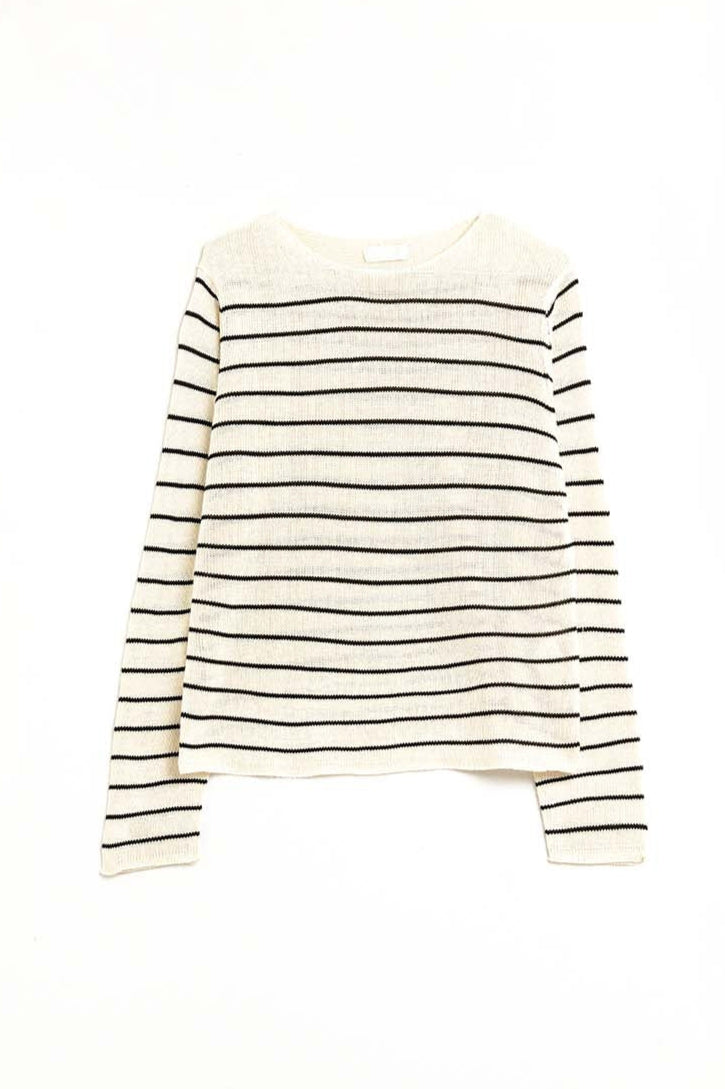 Mimi Sweater Ivory and Black