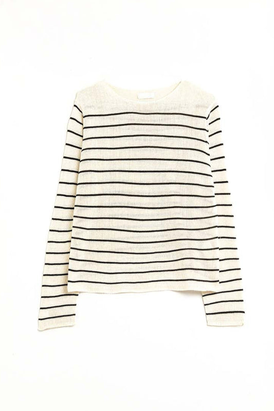 Mimi Sweater Ivory and Black