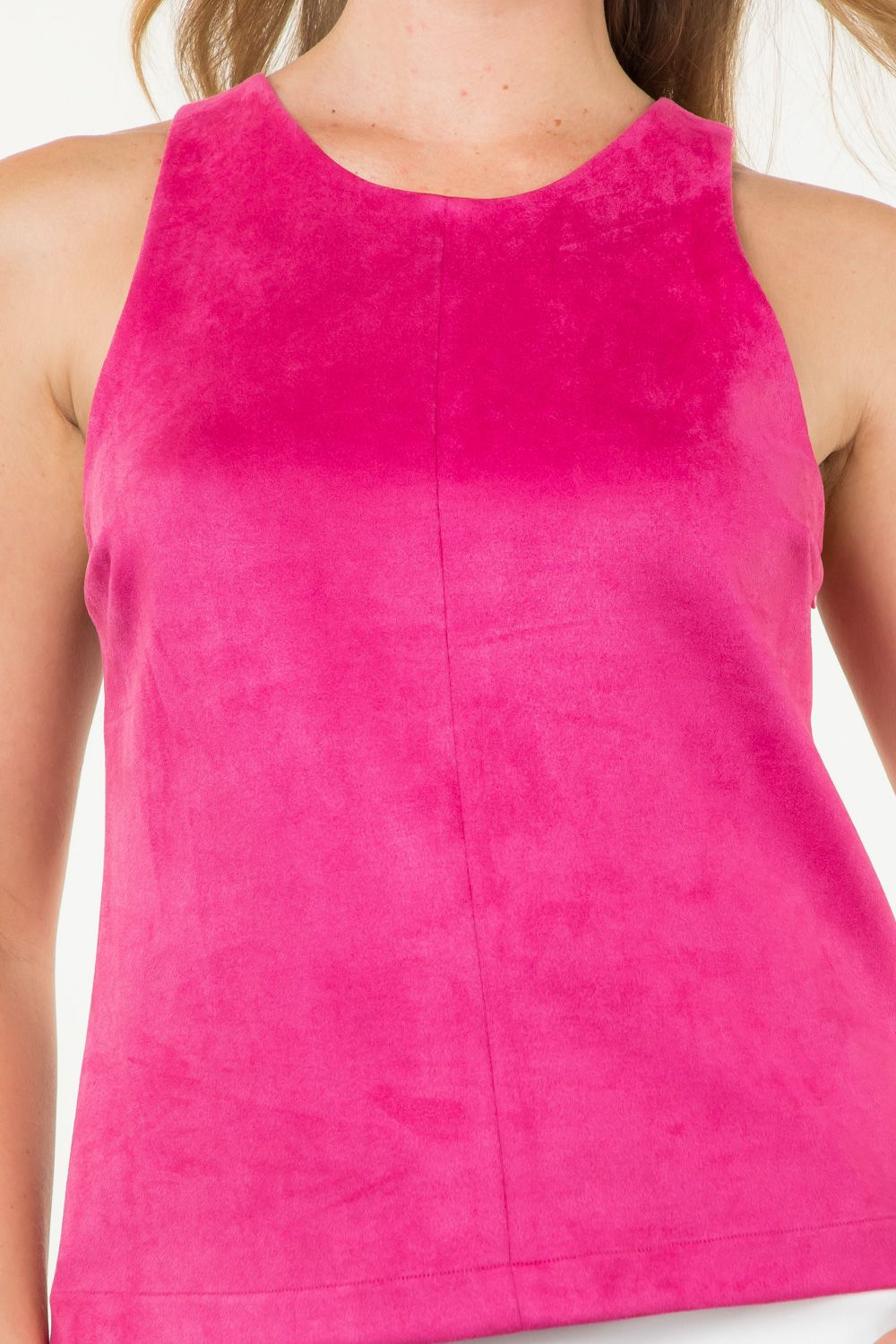 Janice Suede Tank Pink