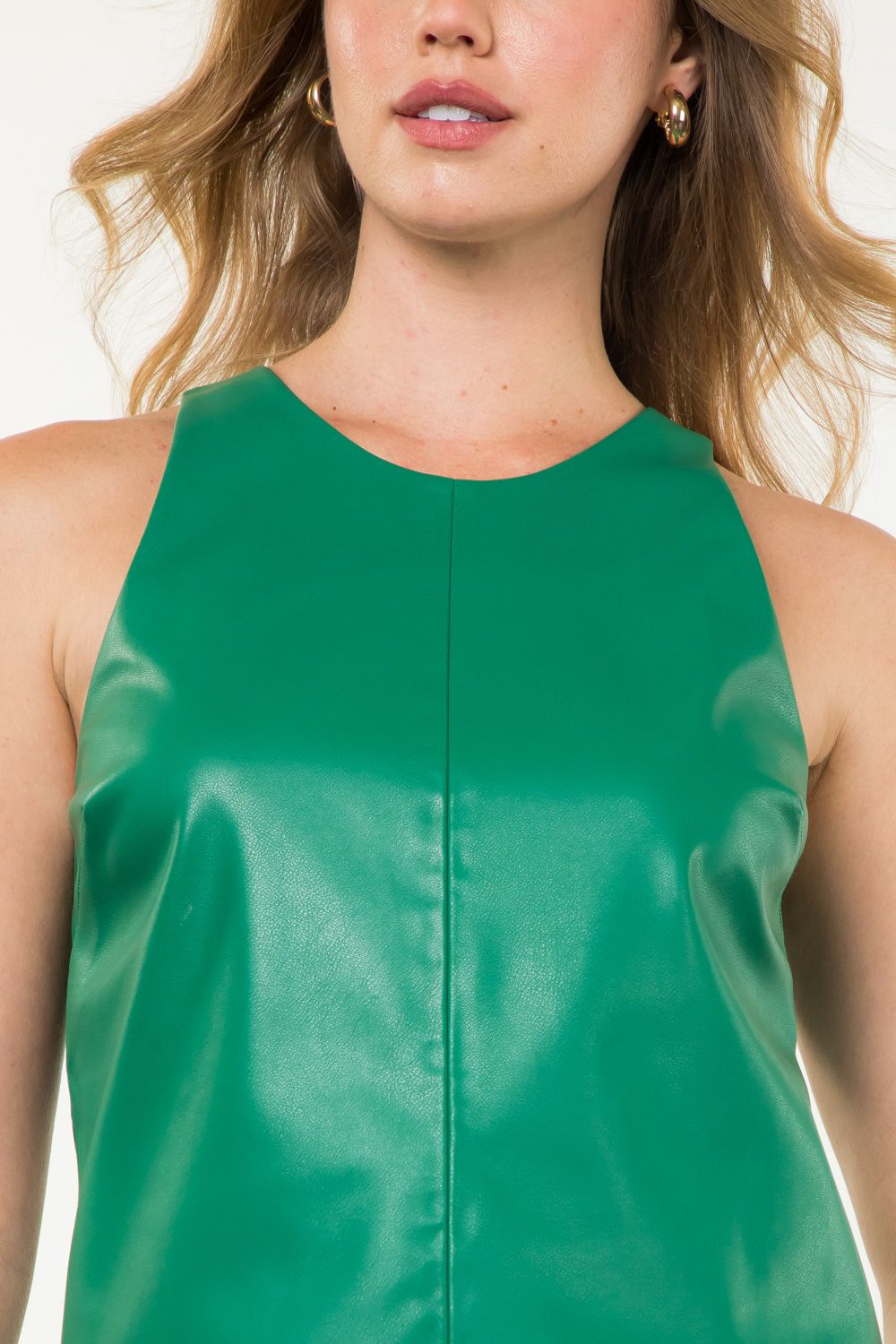 Mona Leather Tank Green