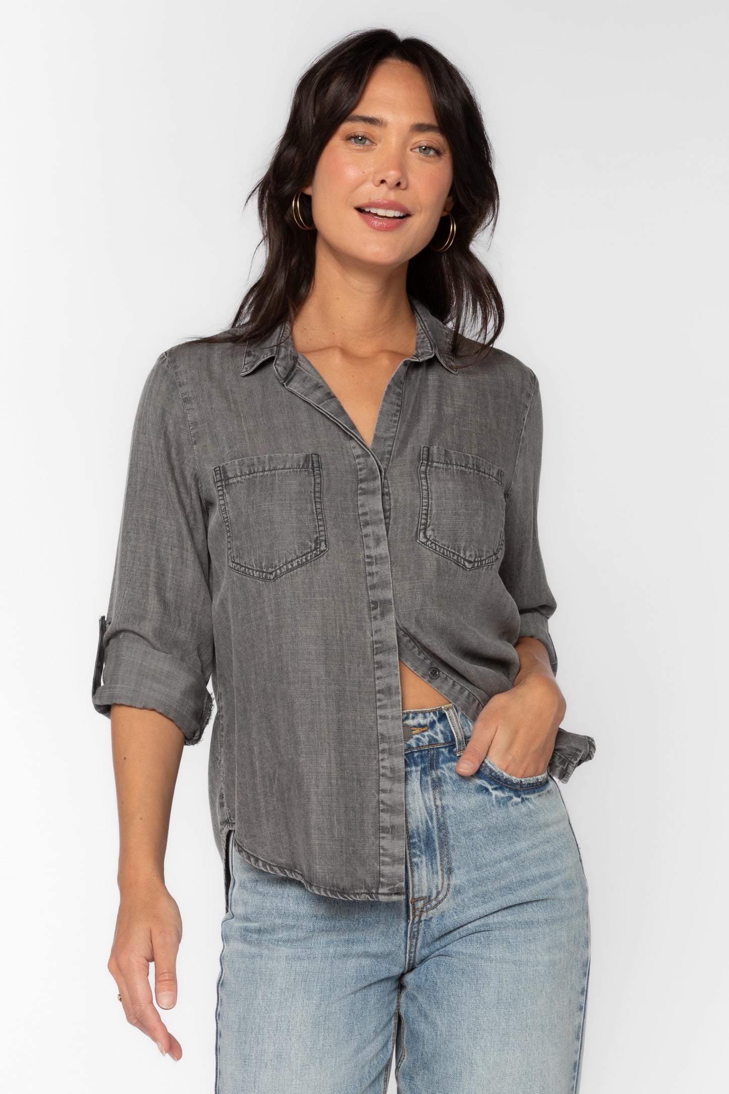 Riley Top Grey