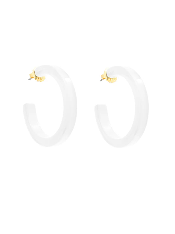 Makayla Hoop Earrings White