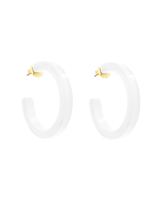 Makayla Hoop Earrings White